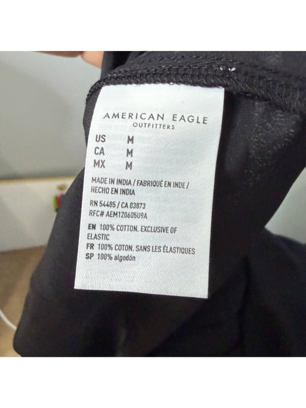 AMERICAN EAGLE black open back smocked cami dress size M - Picture 6 of 6